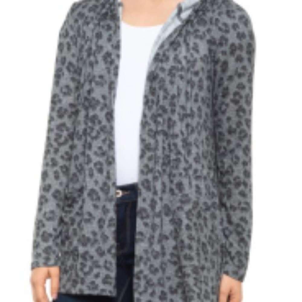 Lucky Brand Hooded Cardigan Sweater Cloud Jersey